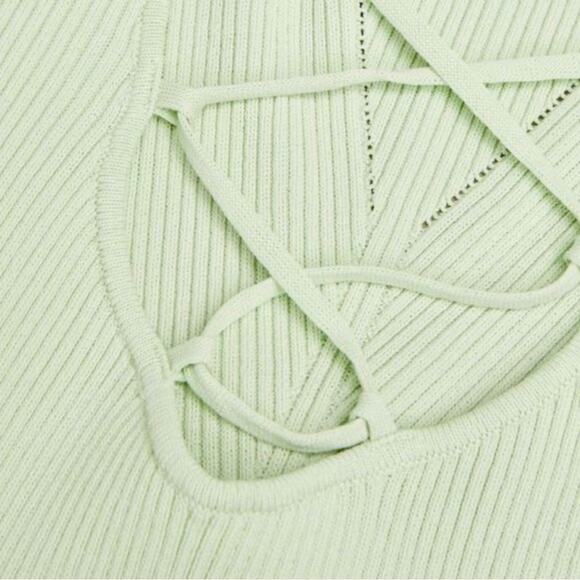 NWT! Maje Rib-Knitted Fitted Scoopback Midi Dress - Large (MSRP: $415) - Picture 10 of 16